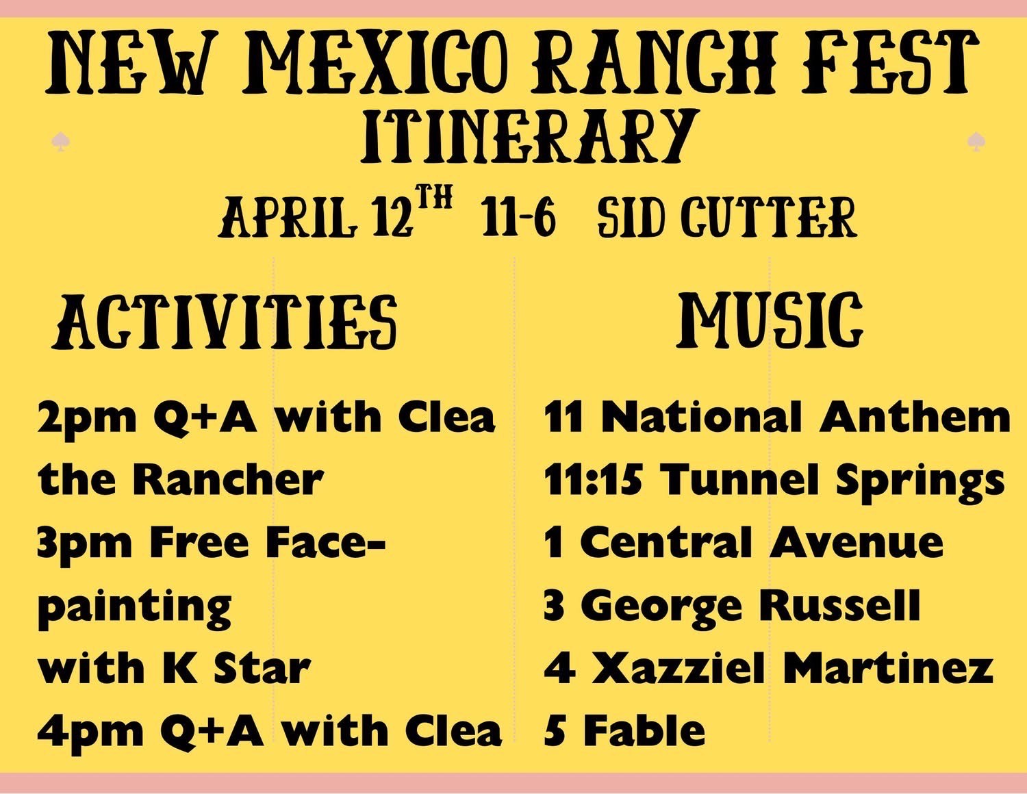 New Mexico Ranch Fest Itinerary